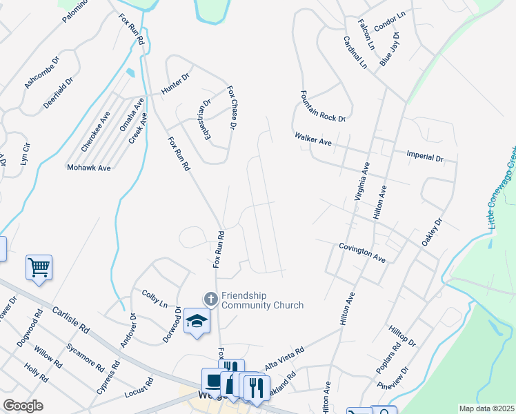 map of restaurants, bars, coffee shops, grocery stores, and more near 3490 Summer Drive in Dover