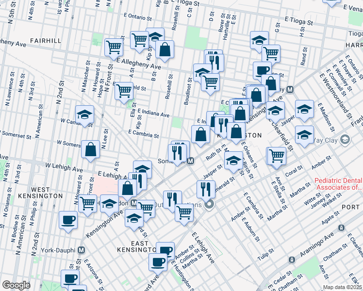 map of restaurants, bars, coffee shops, grocery stores, and more near in Philadelphia