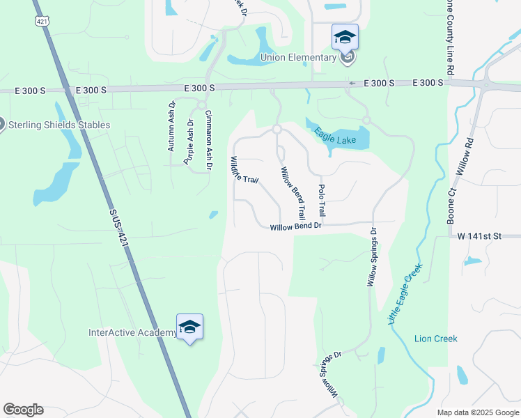 map of restaurants, bars, coffee shops, grocery stores, and more near 11508 Willow Bend Drive in Zionsville
