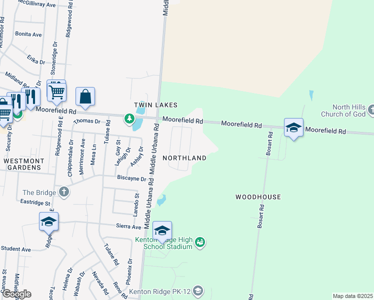 map of restaurants, bars, coffee shops, grocery stores, and more near 4873 Brannan Drive West in Springfield