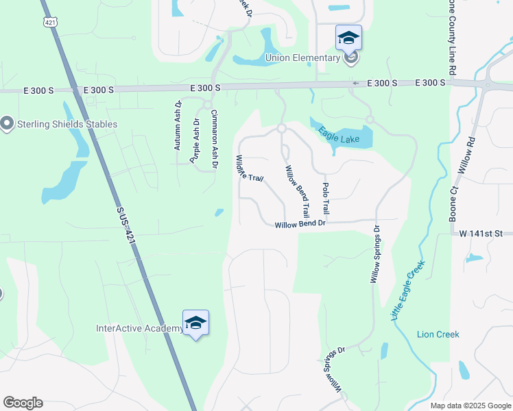 map of restaurants, bars, coffee shops, grocery stores, and more near 11508 Willow Bend Drive in Zionsville
