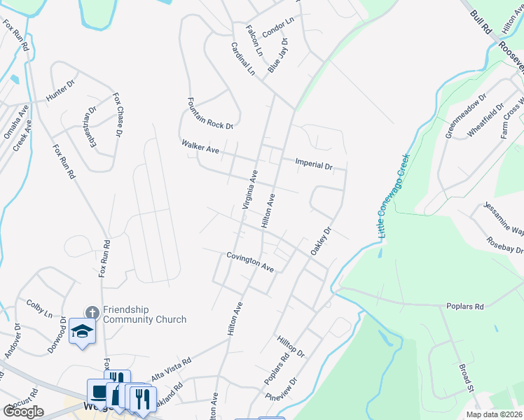 map of restaurants, bars, coffee shops, grocery stores, and more near 1750 Hilton Ave in Dover