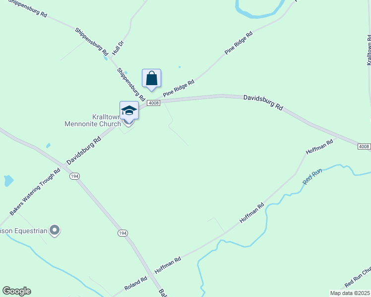 map of restaurants, bars, coffee shops, grocery stores, and more near 6695 Davidsburg Road in East Berlin