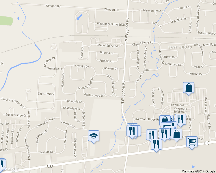 map of restaurants, bars, coffee shops, grocery stores, and more near 7898 Merdon Dr in Columbus