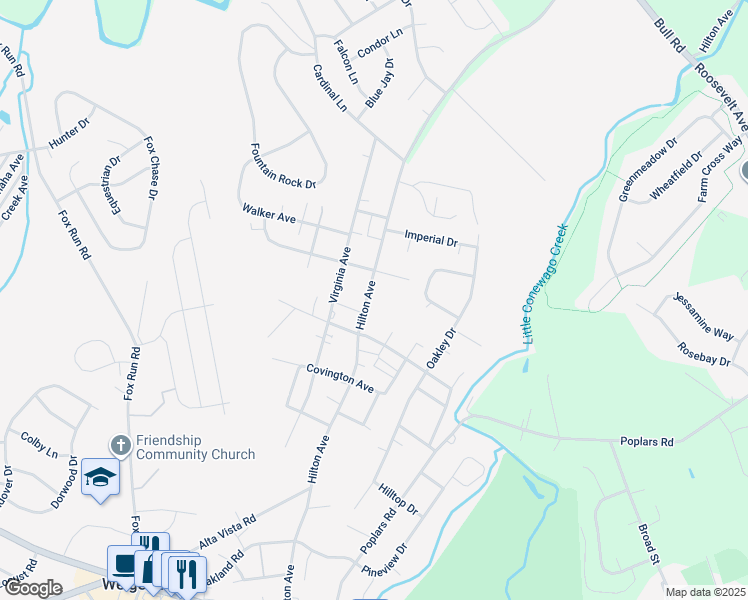 map of restaurants, bars, coffee shops, grocery stores, and more near 1767 Hilton Avenue in Dover