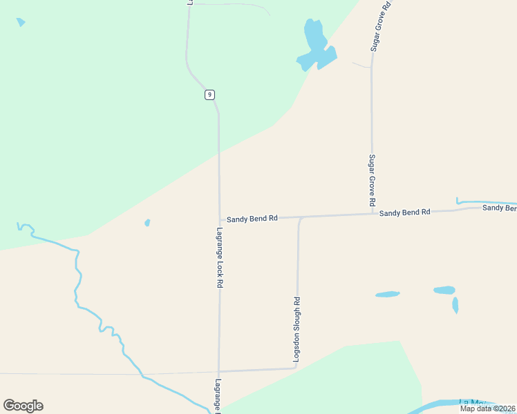 map of restaurants, bars, coffee shops, grocery stores, and more near 17301 Sandy Bend Road in Rushville