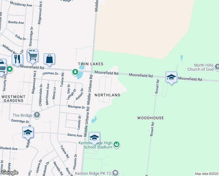 map of restaurants, bars, coffee shops, grocery stores, and more near 4873 Brannan Drive West in Springfield