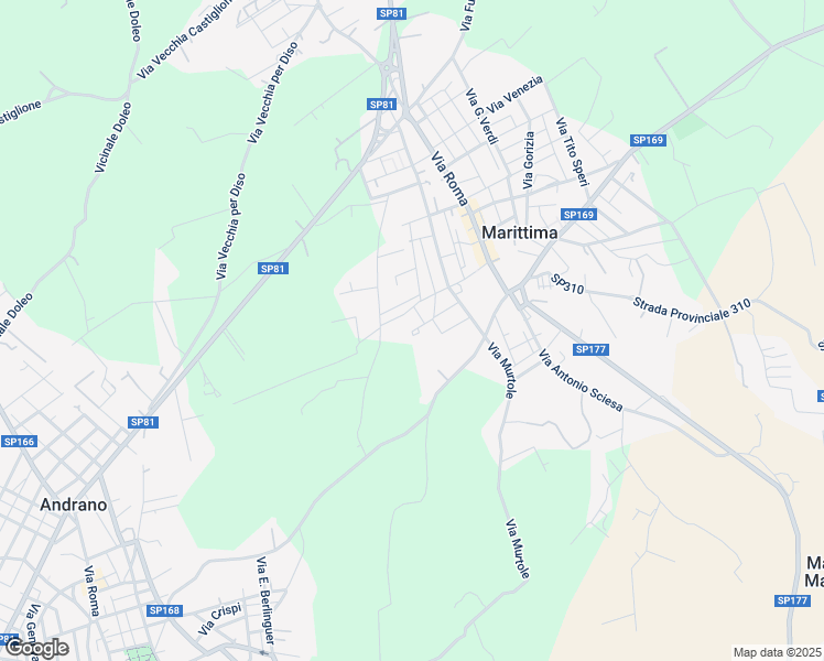 map of restaurants, bars, coffee shops, grocery stores, and more near 40 Via Madre Teresa di Calcutta in Provincia di Lecce