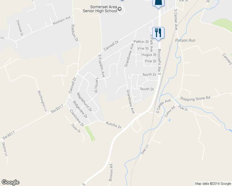 map of restaurants, bars, coffee shops, grocery stores, and more near 1299 Village Way in Somerset