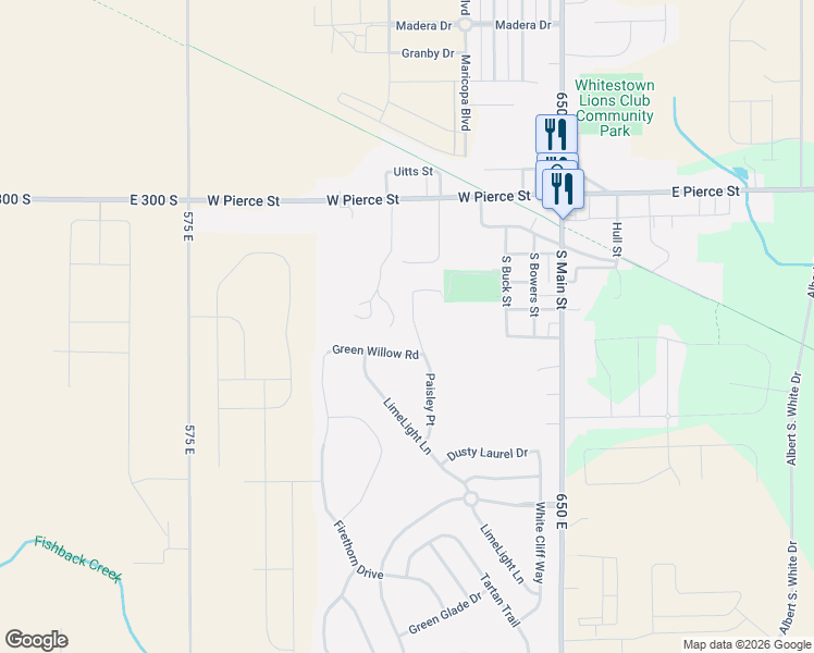 map of restaurants, bars, coffee shops, grocery stores, and more near 3364 Paisley Pointe in Whitestown