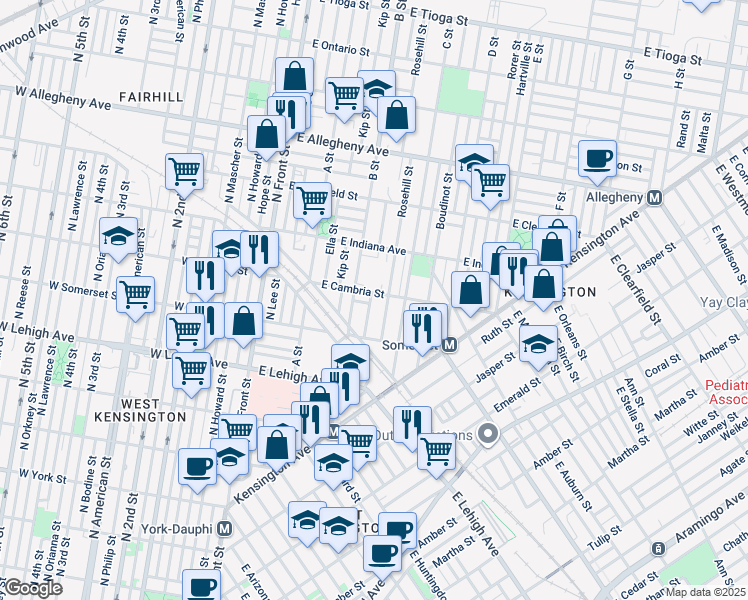 map of restaurants, bars, coffee shops, grocery stores, and more near 316 East William Street in Philadelphia