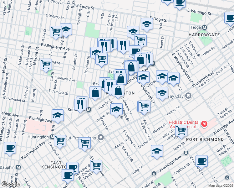 map of restaurants, bars, coffee shops, grocery stores, and more near in Philadelphia