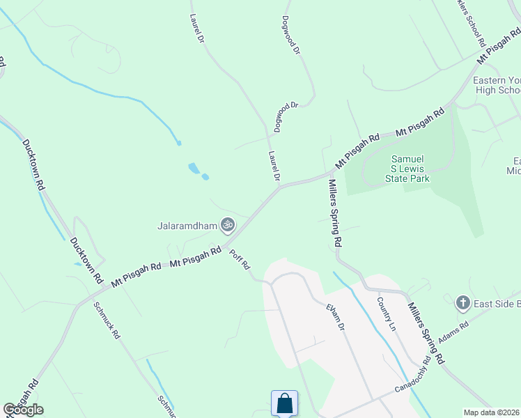 map of restaurants, bars, coffee shops, grocery stores, and more near 5772 Mount Pisgah Road in York