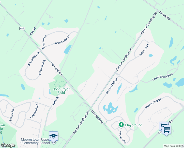map of restaurants, bars, coffee shops, grocery stores, and more near 711 Dominion Drive in Moorestown