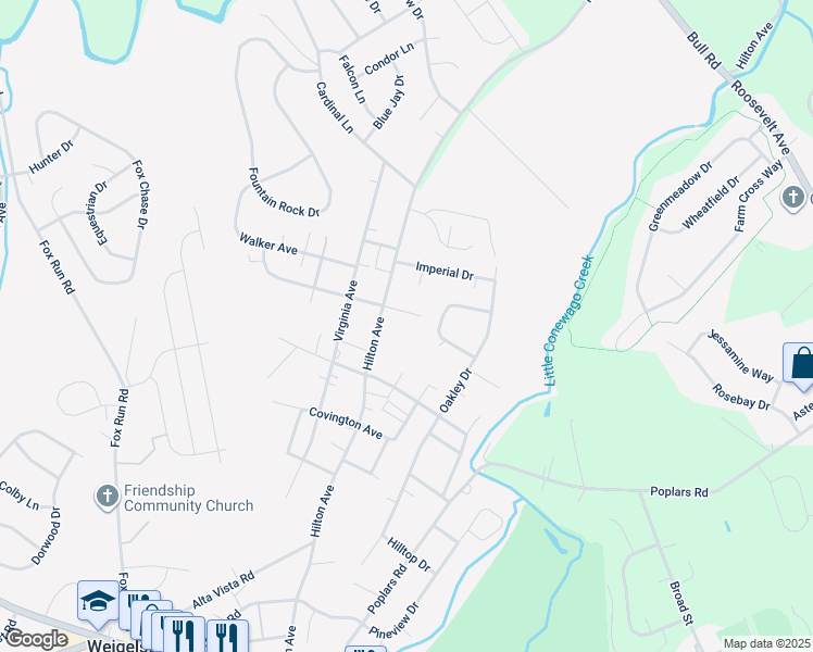 map of restaurants, bars, coffee shops, grocery stores, and more near 1767 Hilton Avenue in Dover