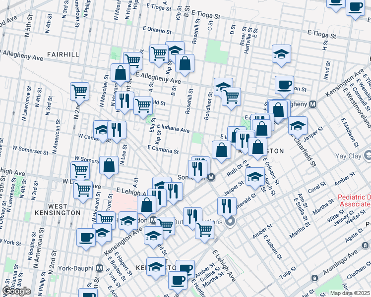 map of restaurants, bars, coffee shops, grocery stores, and more near 2912 Rutledge Street in Philadelphia