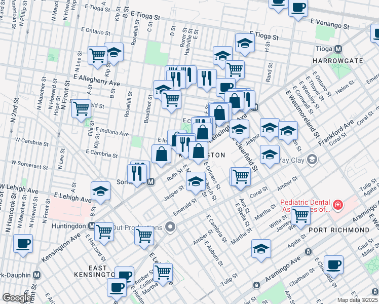 map of restaurants, bars, coffee shops, grocery stores, and more near in Philadelphia
