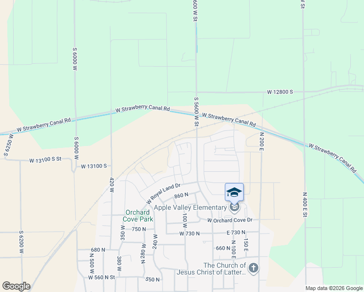 map of restaurants, bars, coffee shops, grocery stores, and more near 1032 North Apple Seed Lane in Payson