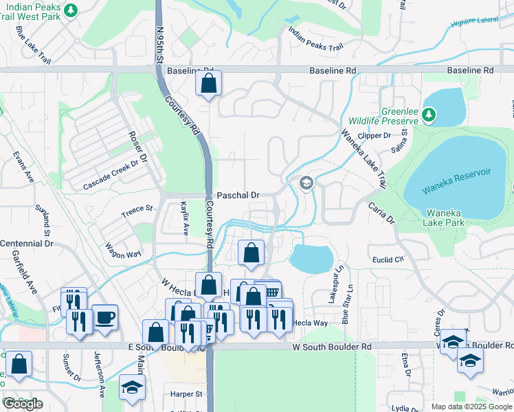 map of restaurants, bars, coffee shops, grocery stores, and more near 1374 Golden Eagle Way in Louisville