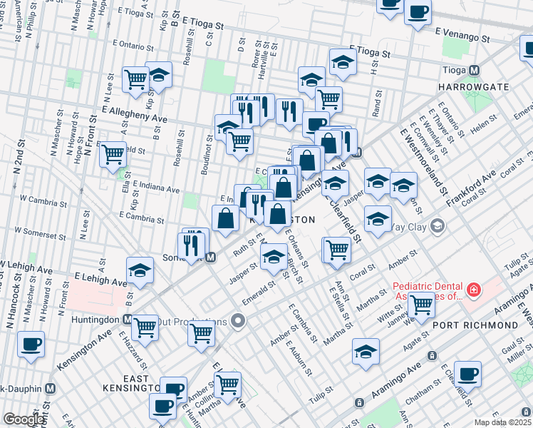 map of restaurants, bars, coffee shops, grocery stores, and more near in Philadelphia
