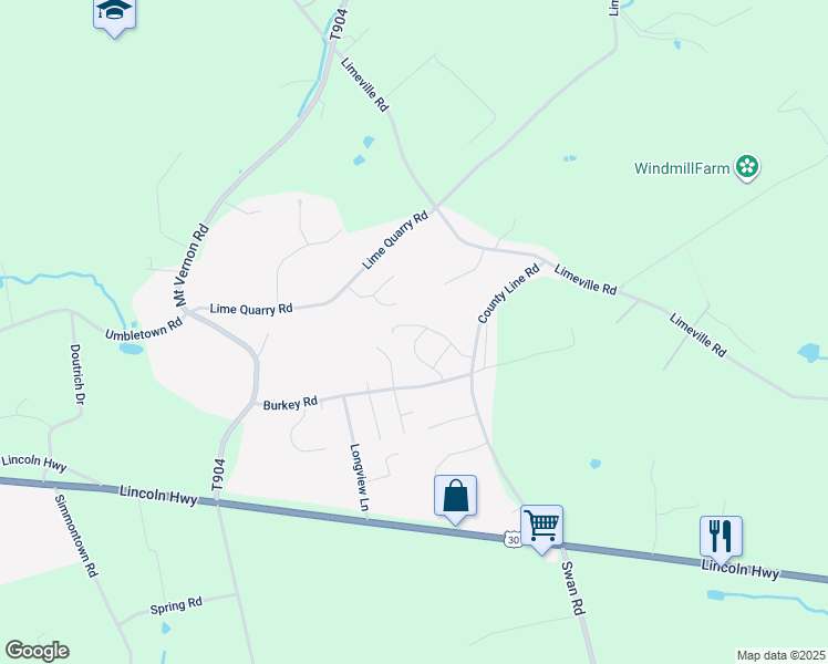 map of restaurants, bars, coffee shops, grocery stores, and more near 766 Stonewood Drive in Gap