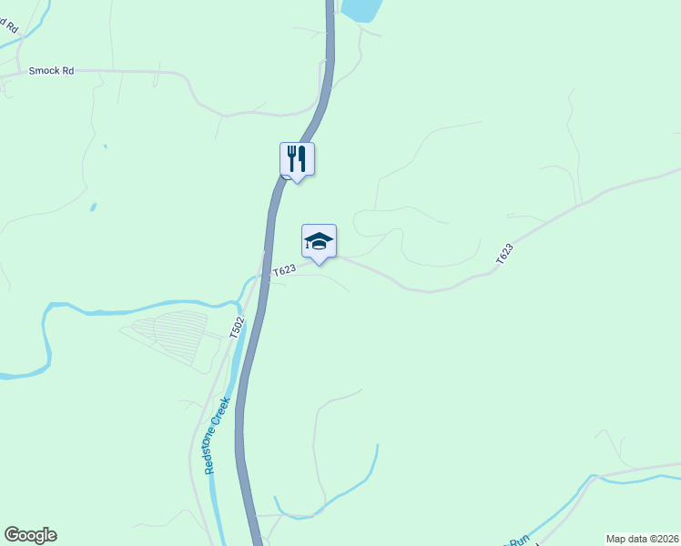 map of restaurants, bars, coffee shops, grocery stores, and more near Morris Hollow Road in Smock