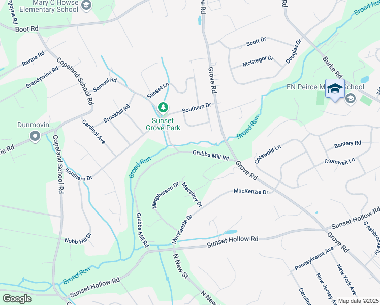map of restaurants, bars, coffee shops, grocery stores, and more near 582 Grubbs Mill Road in West Chester