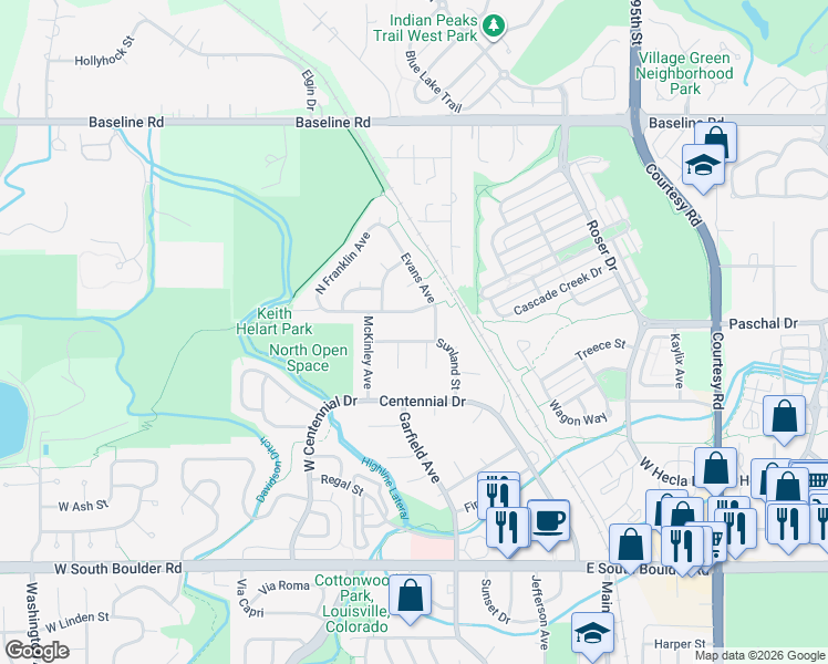 map of restaurants, bars, coffee shops, grocery stores, and more near 376 Monarch Street in Louisville