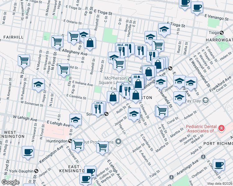 map of restaurants, bars, coffee shops, grocery stores, and more near 3002 Gransback Street in Philadelphia