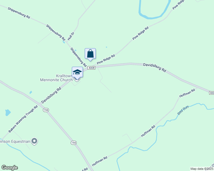 map of restaurants, bars, coffee shops, grocery stores, and more near 6695 Davidsburg Road in East Berlin