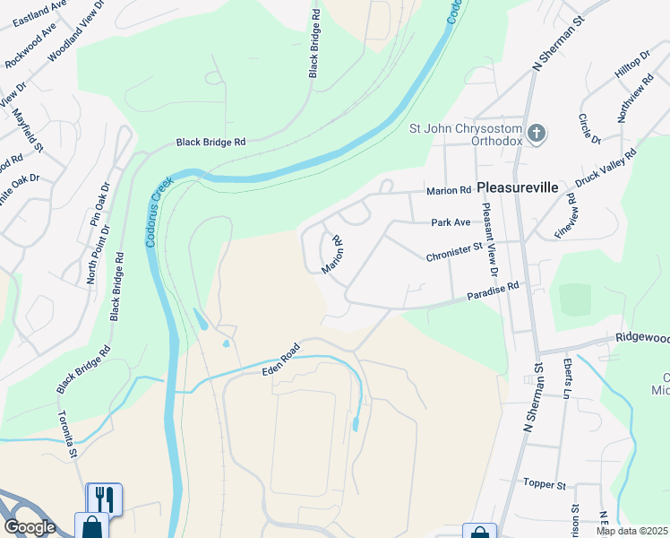 map of restaurants, bars, coffee shops, grocery stores, and more near 447 Maple Crest Boulevard in York