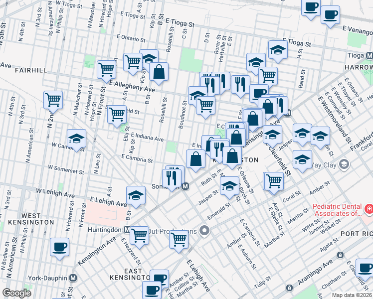 map of restaurants, bars, coffee shops, grocery stores, and more near 3002 Gransback Street in Philadelphia