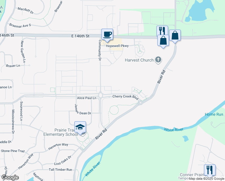 map of restaurants, bars, coffee shops, grocery stores, and more near 5871 BroadAcre Drive in McCordsville