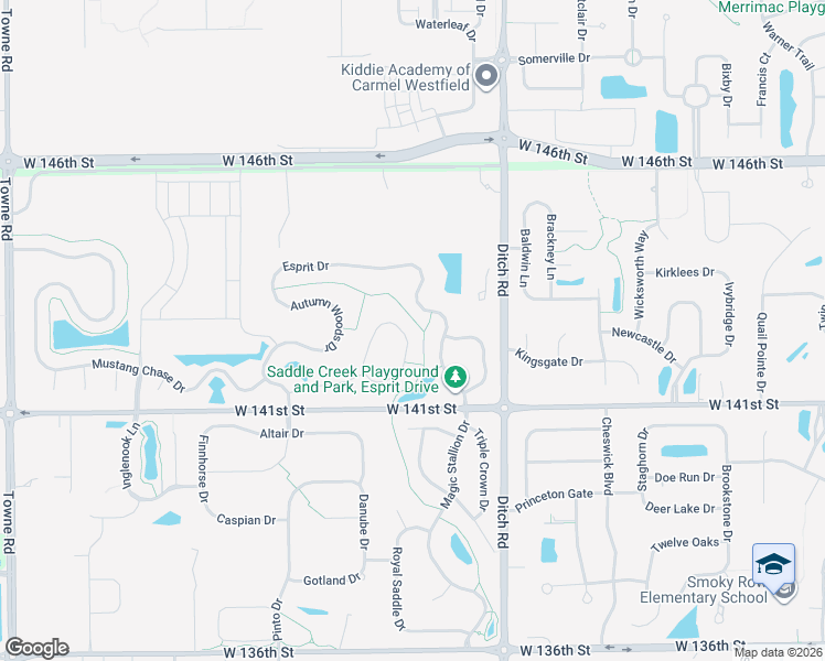 map of restaurants, bars, coffee shops, grocery stores, and more near 14211 Charity Chase Circle in Westfield