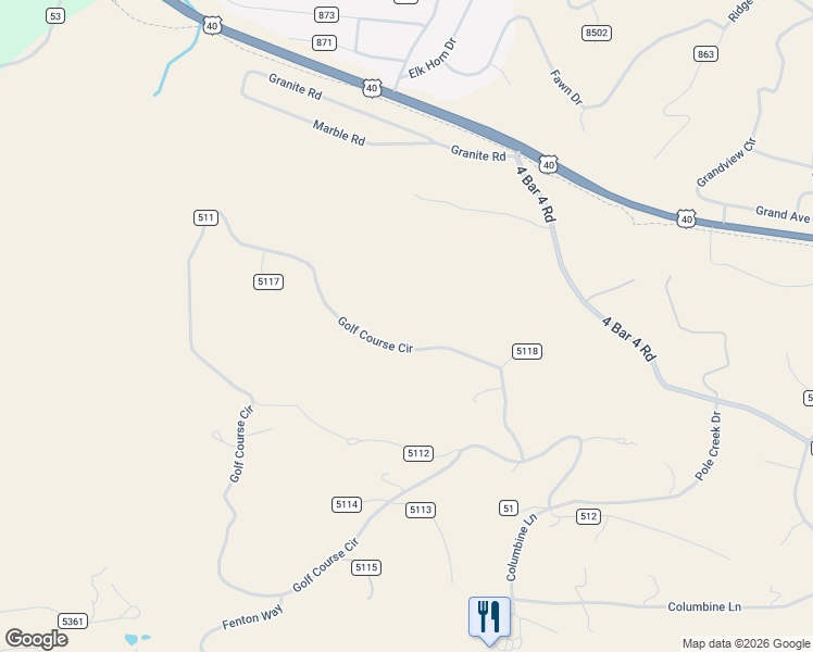 map of restaurants, bars, coffee shops, grocery stores, and more near 3004 County Road in Granby