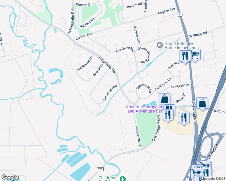 map of restaurants, bars, coffee shops, grocery stores, and more near 507 Leawood Avenue in Toms River
