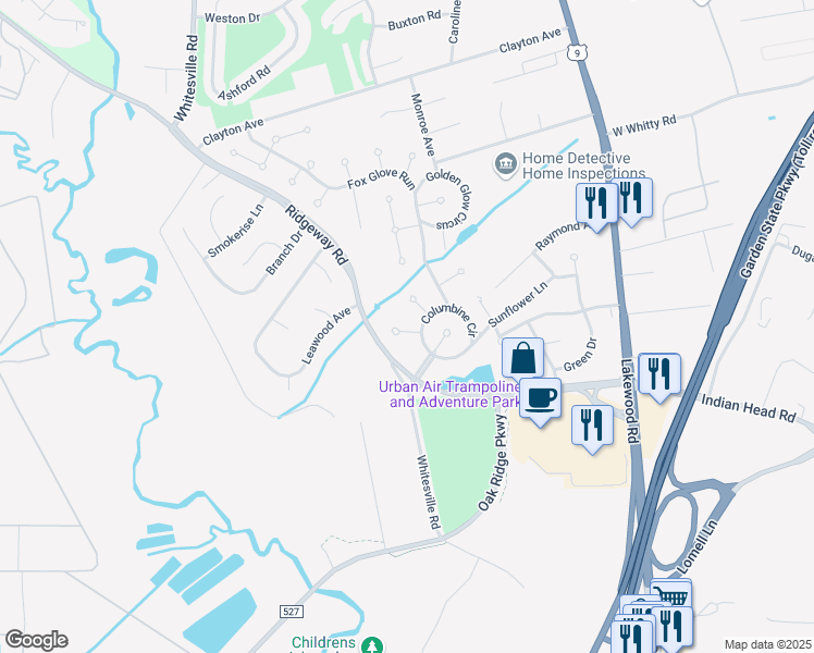 map of restaurants, bars, coffee shops, grocery stores, and more near 11 Primrose Court in Toms River