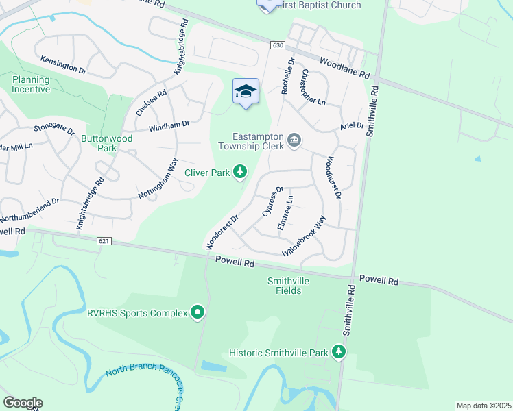 map of restaurants, bars, coffee shops, grocery stores, and more near 26 Woodcrest Drive in Mount Holly