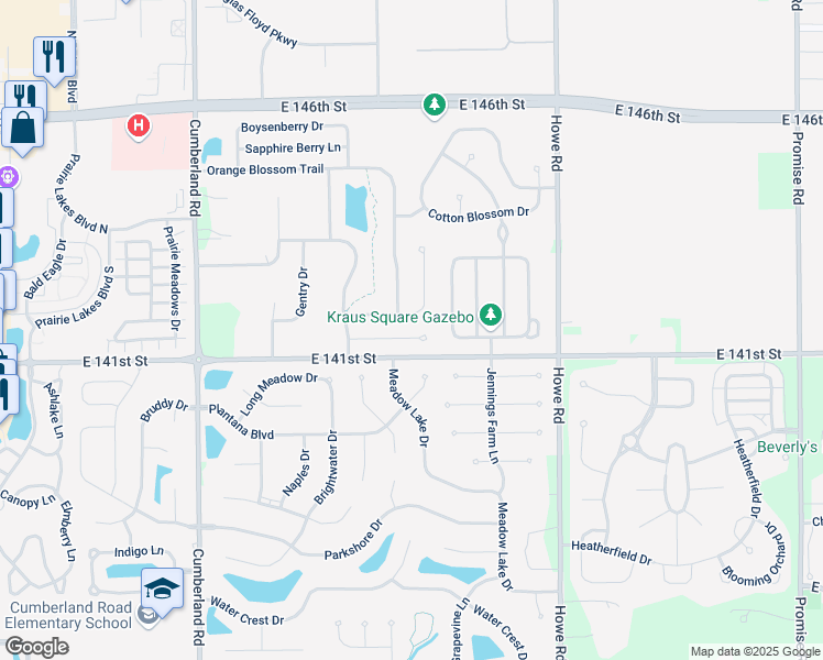 map of restaurants, bars, coffee shops, grocery stores, and more near 10246 Apple Blossom Circle in Fishers