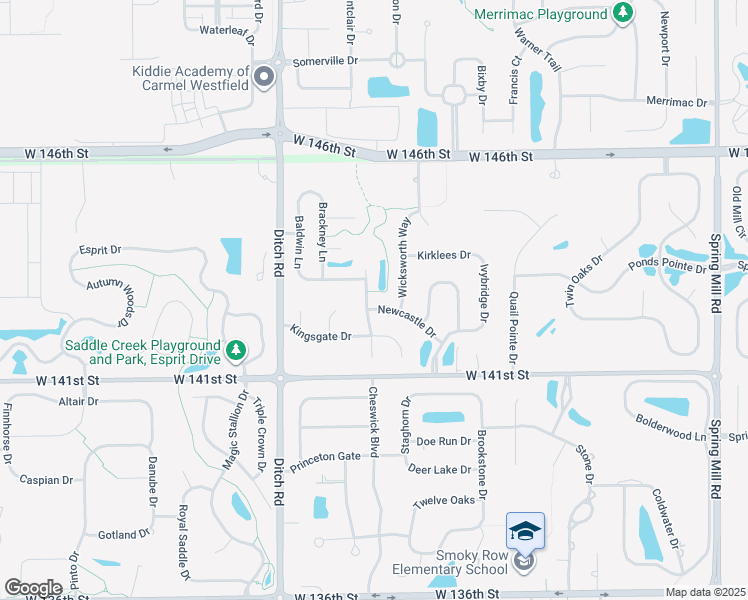 map of restaurants, bars, coffee shops, grocery stores, and more near 14149 Welford Way in Carmel
