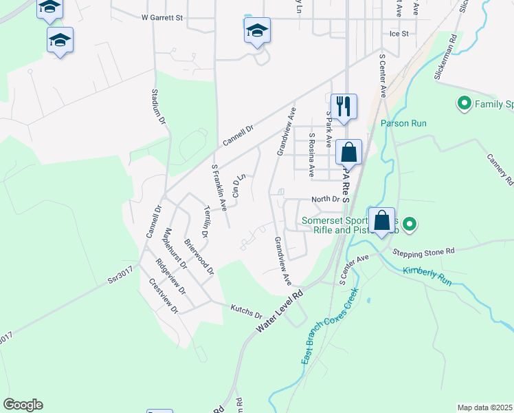 map of restaurants, bars, coffee shops, grocery stores, and more near 1211 South Columbia Avenue in Somerset