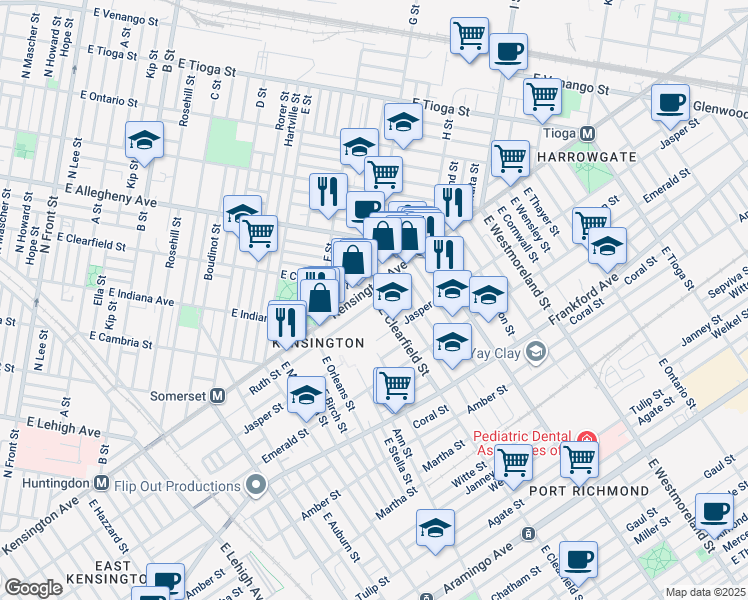 map of restaurants, bars, coffee shops, grocery stores, and more near in Philadelphia