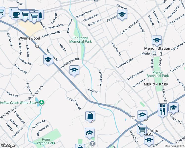 map of restaurants, bars, coffee shops, grocery stores, and more near 919 Primrose Lane in Wynnewood