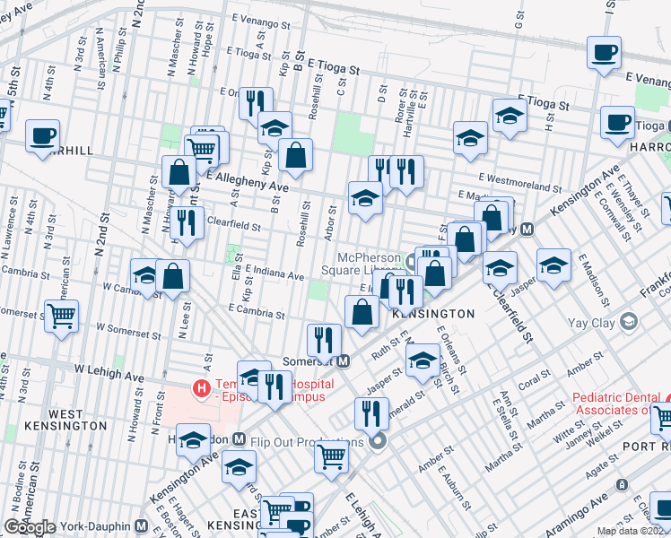 map of restaurants, bars, coffee shops, grocery stores, and more near 3031 Boudinot Street in Philadelphia