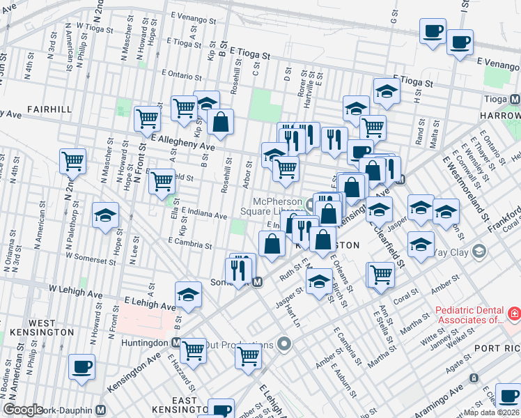 map of restaurants, bars, coffee shops, grocery stores, and more near 3002 Gransback Street in Philadelphia