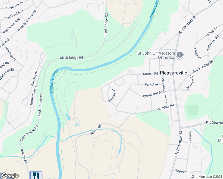 map of restaurants, bars, coffee shops, grocery stores, and more near 404 Marion Road in York
