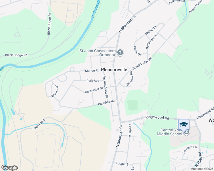 map of restaurants, bars, coffee shops, grocery stores, and more near 2170 North Sherman Street in York