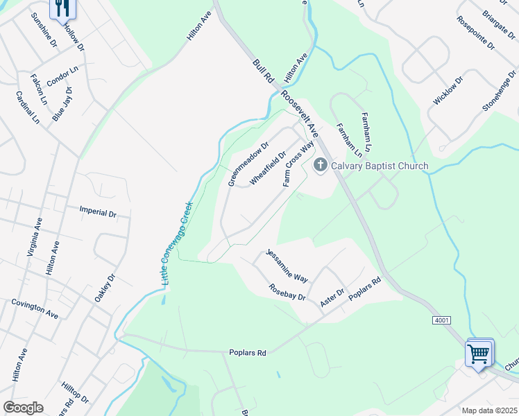 map of restaurants, bars, coffee shops, grocery stores, and more near 1457 Farm Cross Way in York