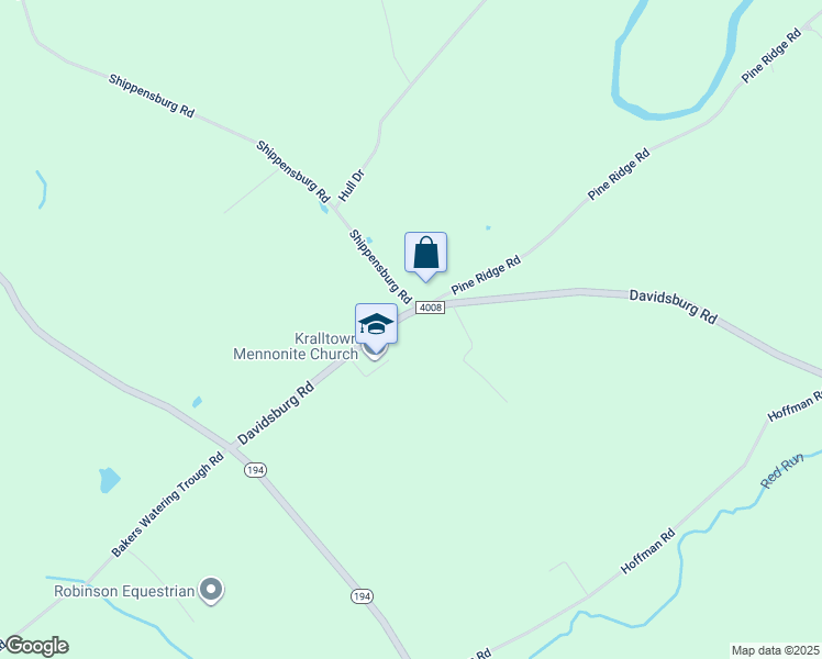 map of restaurants, bars, coffee shops, grocery stores, and more near 6707 Davidsburg Rd in East Berlin