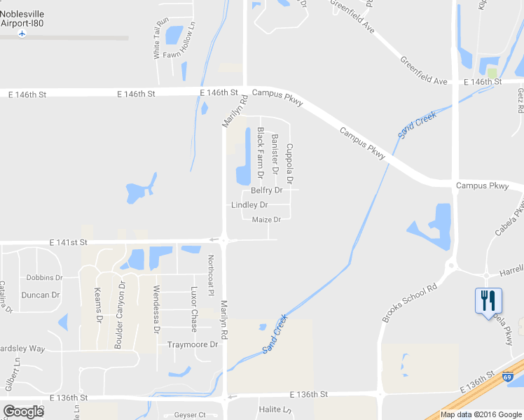 map of restaurants, bars, coffee shops, grocery stores, and more near 12177 Lindley Drive in Noblesville
